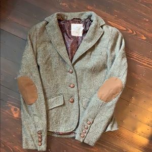 H&M tweed blazer with elbow patches